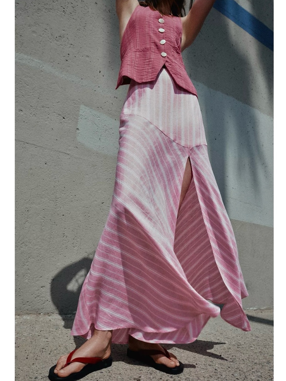 Zara Striped Linen Skirt